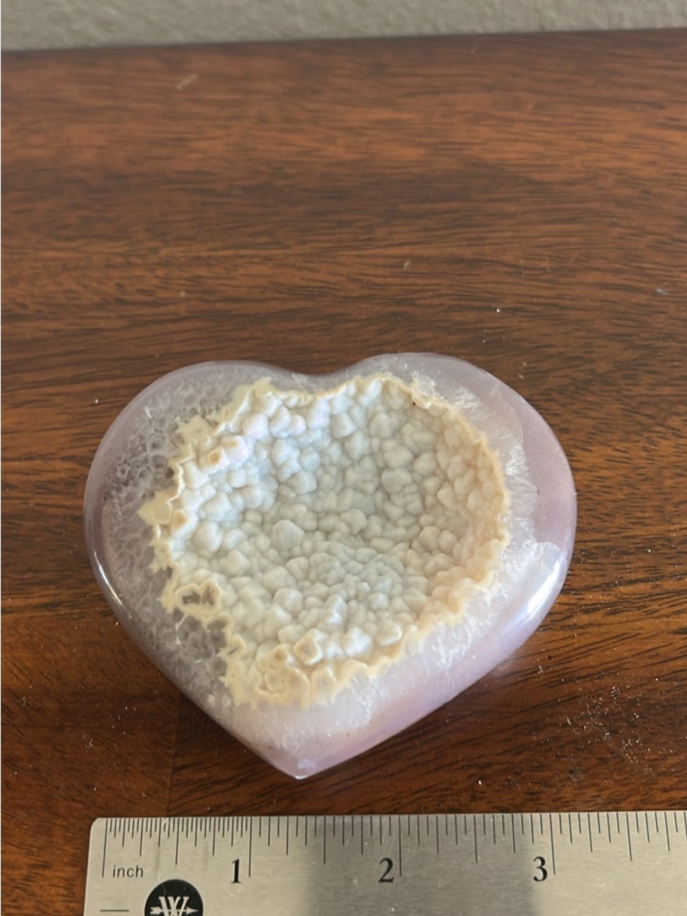 Heart Shaped Lavender and Cream Geode